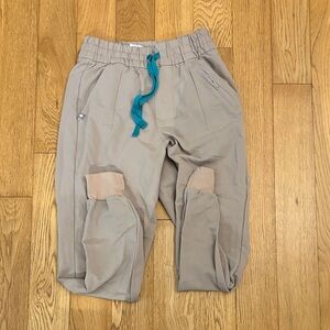 Figs Tan Jogger Pants with Teal Accents